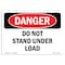 Signmission OSHA Danger Sign, Do Not Stand Under Load, 10in X 7in Rigid Plastic, 7" W, 10" L, Landscape OS-DS-P-710-L-2470 - alternate 1